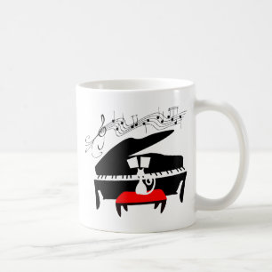 Cat & Piano Coffee Mug