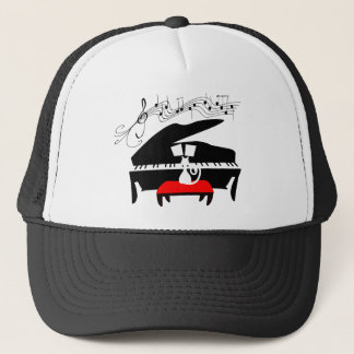Cat & Piano Trucker Hat