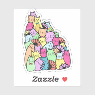 Cat Pile Laptop Sticker