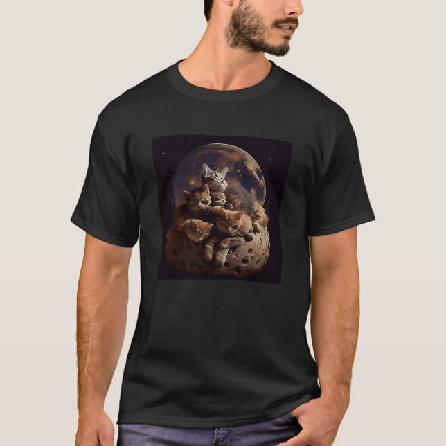 Cat Pile Moon T-Shirt (Front)