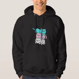 Cat Pile Trans Support Outfit Cool Animal Pride Lg Hoodie