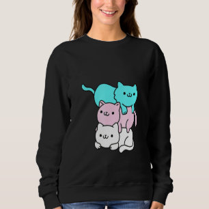 Cat Pile Trans Support Outfit Cool Animal Pride Lg Sweatshirt