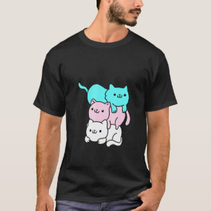 Cat Pile Trans Support Outfit Cool Animal Pride Lg T-Shirt