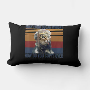 Cat Pilot Mike Echo Oscar Whisky Costume Gift Lumbar Cushion
