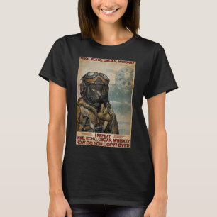 Cat Pilot Mike Echo Oscar Whisky How Do You T-Shir T-Shirt