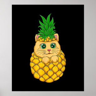 Cat Pineapple   Cute Cat Lover   Summer Fruit Gift Poster
