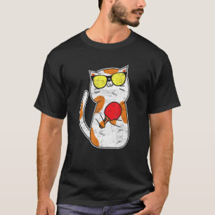 Cat Ping Pong Player Table Tennis Cat T-Shirt