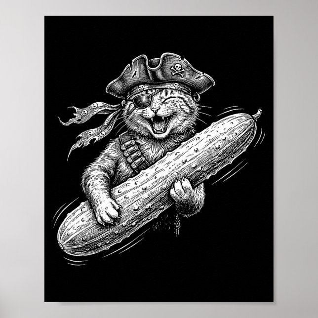 Cat pirate cucumber pickle  poster (Front)