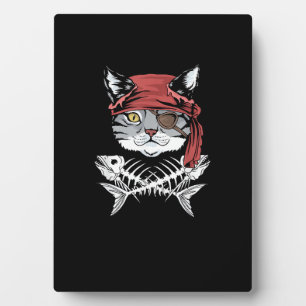 Cat Pirate Funny Cat Pirate Halloween Plaque