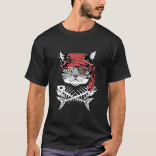 Cat Pirate Funny Cat Pirate Halloween T-Shirt