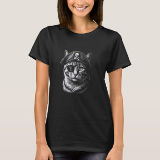 Cat Pirate Halloween Eye Patch, Kitten Trendy Hips T-Shirt