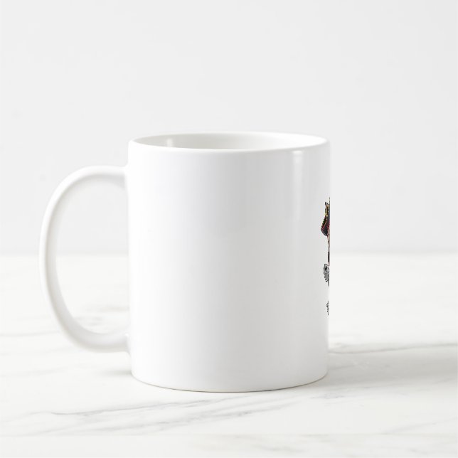 Cat Pirate Jolly Roger Flag Skull and Crossbones T Coffee Mug (Left)