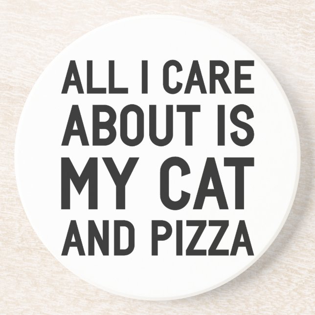 Cat & Pizza Coaster (Front)