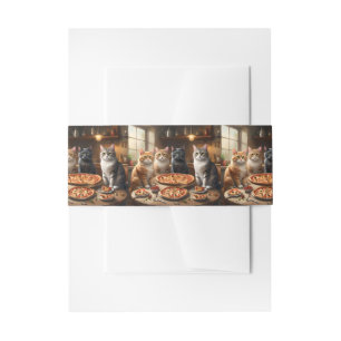 Cat Pizza Night, Invitation Belly Band