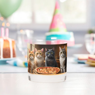 Cat Pizza Night, Whiskey Glass