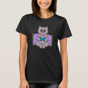 Cat Pizza Video Game Player Gaming  Computer Games T-Shirt