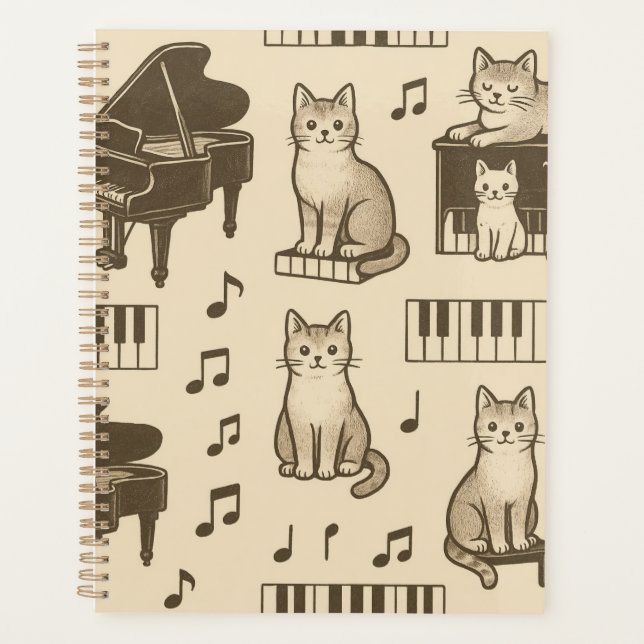 Cat Planner on a Faded Piano (Front)