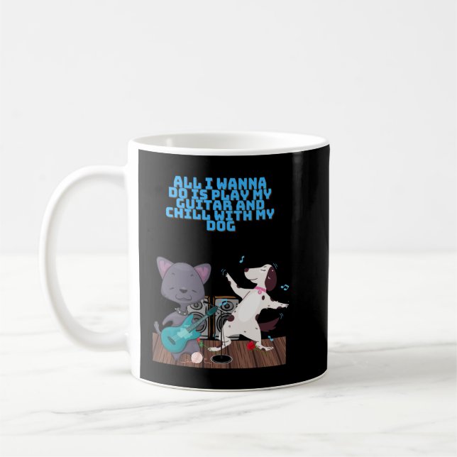 CAT PLAY GUITAR COFFEE MUG (Left)