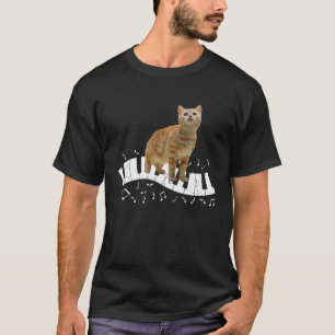 Cat Play The Piano Music Men Women T-Shirt