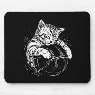 Cat Player Sleeping On A Bysketbyll Kitties Pet Lo Mouse Pad