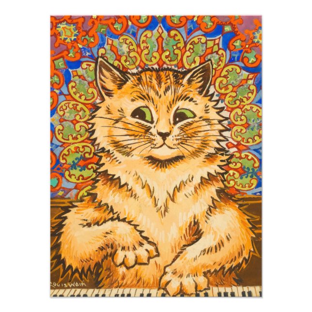 Cat Playing a Piano by Louis Wai Photo Print (Front)