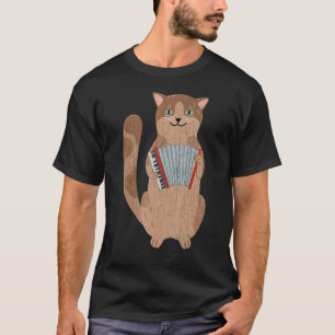 Cat Playing Accordion Accordions Player Graphic T-Shirt