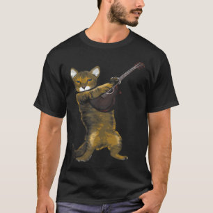 Cat Playing Acoustic Guitar Musician T-Shirt
