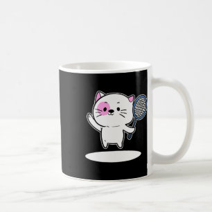 Cat Playing Badminton Badminton Player For Men Wom Coffee Mug