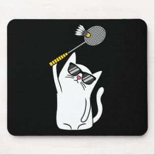 Cat Playing Badminton Shuttle Player Lover Coach G Mouse Pad