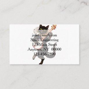 Cat playing Banjo Business Card