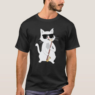 Cat playing Bass Clarinet T-Shirt