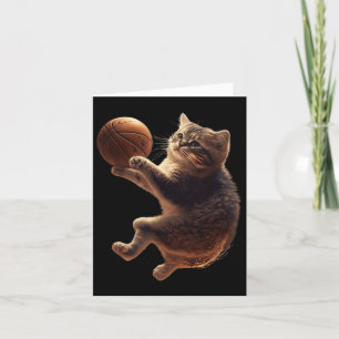 Cat Playing Bysketbyll Fun Cats Mum Meow Kitty Fun Card