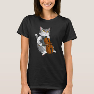 Cat Playing Cello Violin musical instrument   T-Shirt