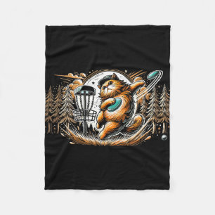 Cat Playing Disc Golf Sports Frolfer Athlete Game  Fleece Blanket