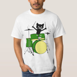 Cat Playing Drums, Funny Cat Playing Drums T-Shirt