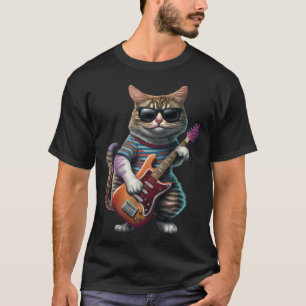 Cat Playing Electric Guitar  Animal Cat  Guitar  1 T-Shirt