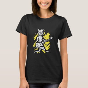 Cat playing electric guitar  T-Shirt
