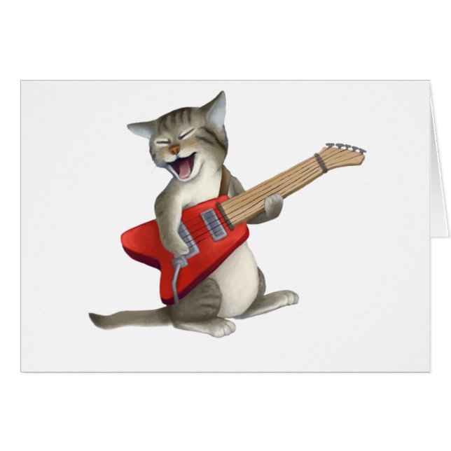 Cat Playing Guitar (Front Horizontal)