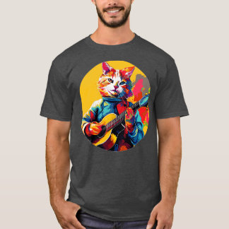 Cat playing guitar 6 T-Shirt