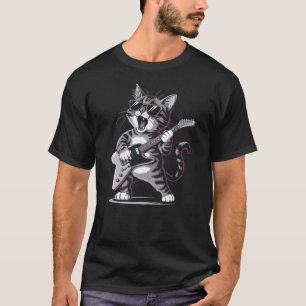 Cat Playing Guitar - Fun Cat Lover and Guitarist A T-Shirt