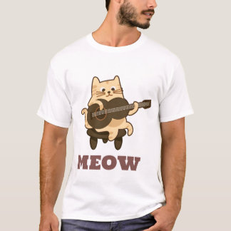Cat Playing Guitar – Funny Meow Kitty Music design T-Shirt