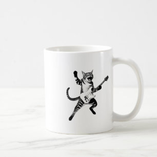 Cat Playing Guitar Rock And Roll Band Men Women Ki Coffee Mug