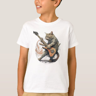 Cat Playing Guitar  Rock Cat  Heavy Metal Cat  Mus T-Shirt