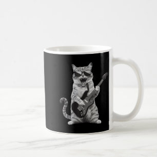 Cat Playing Guitar Rock Star Rock And Roll Men Wom Coffee Mug