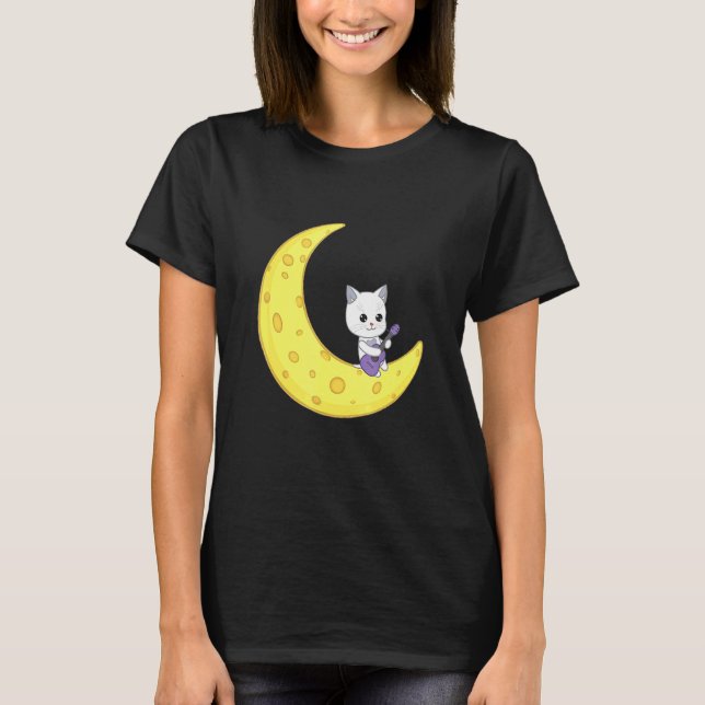 Cat Playing Guitar T-Shirt (Front)