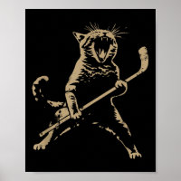 Cat Playing Ice Hockey