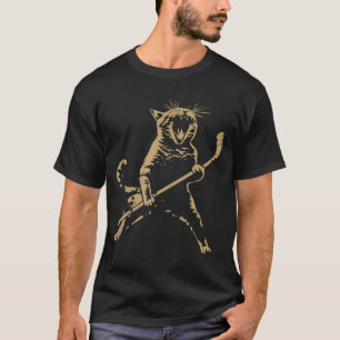 Cat Playing Ice Hockey  T-Shirt