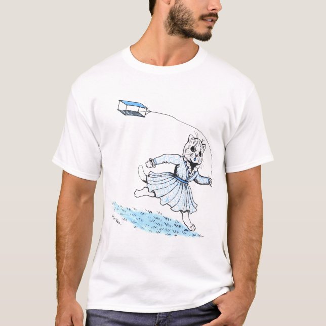 Cat Playing Kite, Louis Wain T-Shirt (Front)