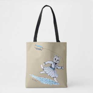 Cat Playing Kite, Louis Wain Tote Bag