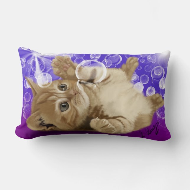 cat playing lumbar cushion (Front)